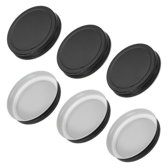 6 Pcs Tapas de Tarro Mason, Tapas de Hojalata con Etiqueta para Tarro Mason de Boca Regular