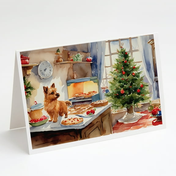Norwich Terrier Christmas Cookies Greeting Cards Pack of 8 7 in x 5 in