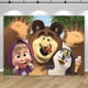 thumbnail image 3 of Fondo de fiesta Masha y el oso, fondo de fotografía para niños, niñas, primer y segundo cumpleaños, fiesta de flores, arbustos, pancarta de fotos, decoración, regalo, 3 of 5