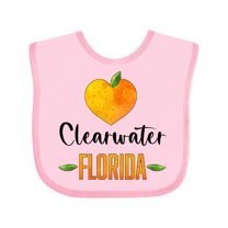 Inktastic Clearwater Florida Orange in Heart Boys or Girls Baby Bib