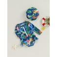 thumbnail image 3 of xiaxaixu Combinaison de Bain pour Filles avec Capuche, Imprimé Floral Manches Longues Col Rond Fermeture Éclair devant Maillot de Bain, 3 of 9