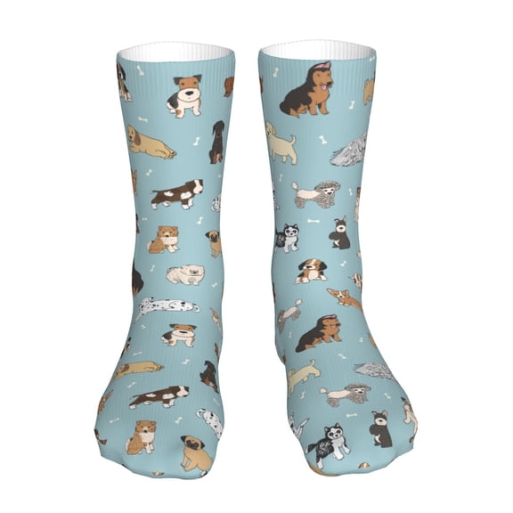 Goofa Dog Pets for 16in Socks, Funny Novelty Crazy Design Cotton Socks Sports Socks Knee High Socks For Men, Women,1Pairs - Gift For Working Friends