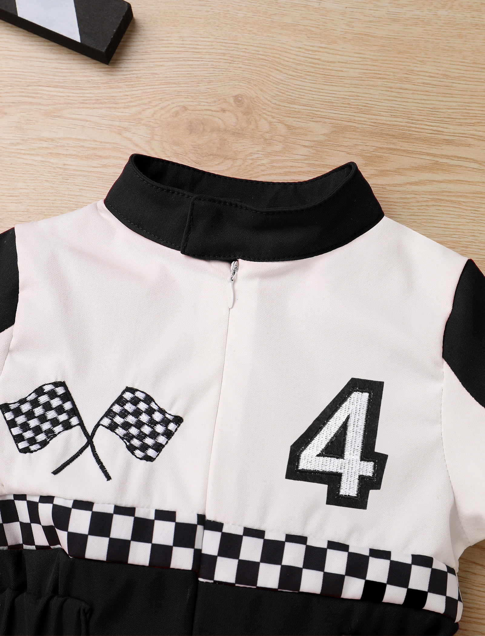IDOPIP Baby Race Car Driver Outfit Boys Girls 1st 2nd 3rd 4th Birthday Cake Smash Photoshoot Clothes Short Sleeve Racer Romper 3-4Years Black