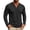 Black, variant on SUYIDA Men's Solid Color Button Top, Long Sleeve Casual Tee, Everyday Wear Comfortable Shirt