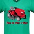 thumbnail image 4 of Inktastic This is How I Roll Mower Women's V-Neck T-Shirt, 4 of 5