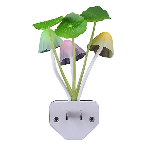 multicolored Light Sensing Mushroom Night Light With Led Color Changing, Plug-In Decorative Lamp For Bedroom, Living Room And Hallway, Automatic On/Off, Energy Efficient Night Light