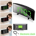 thumbnail image 2 of THREN HD Electronic Clock Large Screen Curved LED Electronic Clock USB Battery Durable Digital Clock (Red / Green / White), 2 of 8