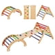 thumbnail image 1 of VEVOR Pikler Triangle Set, 5 en 1 juguetes de escalada para niños pequeños, juego de escalada Montessori con triángulo, rampa y arco, gimnasio de escalada de madera de gran tamaño, 1 of 9