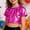 Hot Pink, variant on Adeawade Carnival Tops For Girls Short Sleeve Girls Metallic Shiny Performance Top Cool Robot Dance Crop Tee For Stage Show Round Neck Tee Casual Wear 9-10 Years Black