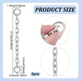 thumbnail image 3 of 2Pcs 8.26 Inch Bag Extender Chain Platinum Handbag Strap Extender Bag Strap Extender Metal Cable Chain Purse Strap Extenders Bag Strap Replacement with Clasps, 3 of 8