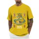 thumbnail image 4 of Mens Camisas de Manga Corta Impresión Casual Deportes Cuello Redondo Blusa, Poliéster Ligero para la Primavera Verano Al Aire Libre Uso Diario, 4 of 7