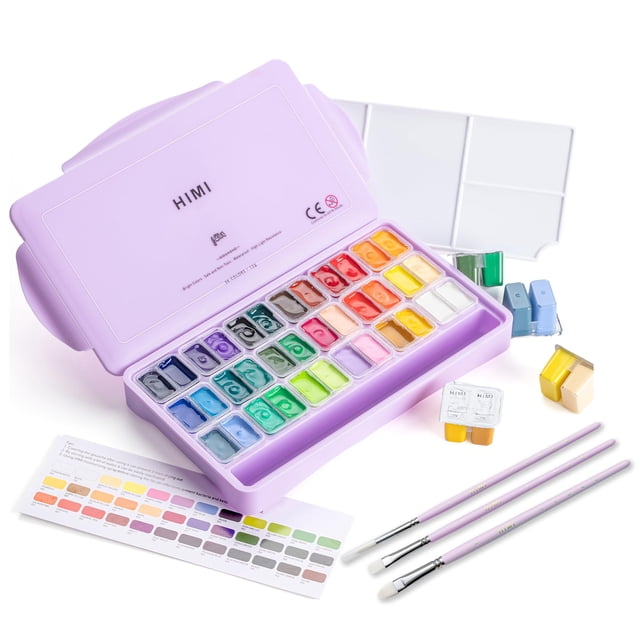 Set de pintura HIMI Twin Cup Jelly Gouache, 36 colores, 12 ml, con pinceles