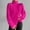 Hot Pink, variant on VONCOS Women Sweater- Turtleneck Knit Long Sleeve Pullover Solid Color Outwear Tops Brown Size M
