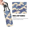 thumbnail image 4 of Yayeee 33oz Insulated Water Bottle Double Wall Stainless Steel with Flip Straw Lid, Blue Wave Pattern, 4 of 7