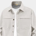 thumbnail image 2 of Lmnyox Men's Button Up Jackets Casual Plain Thin Long Sleeve Lapel Coats Outdoor Hiking Shirts with Pockets, 2 of 5
