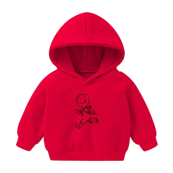 XYIJANI Girls Hoodie Girls Infant Baby Cartoon Tops Pullover Sweatshirt Toddler Hoodie Boys Girls Tops Sweatshirt Hooded Sweatshirts Blouse (Red,120)