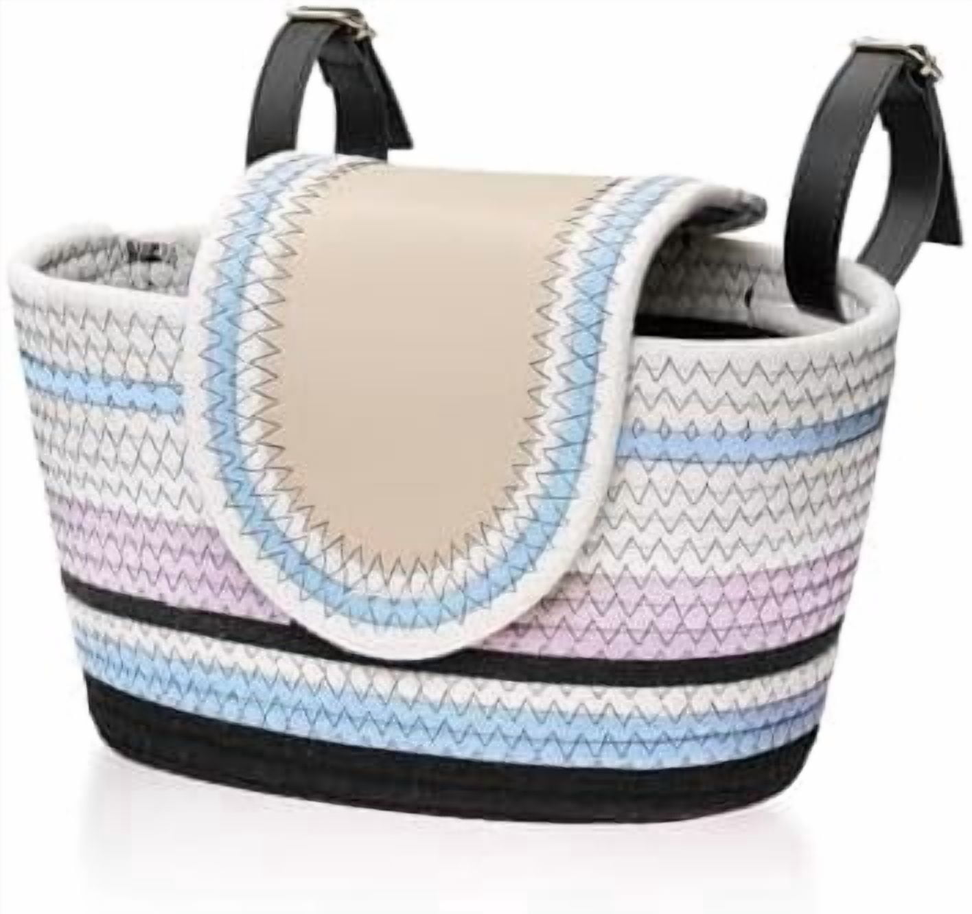 Handmade Bike Basket Front, Woven Bicycle Baskets for Adult Bikes, Rustic Detachable Handlebar Basket with Lid, Adjustable Leather Straps