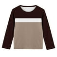 thumbnail image 3 of NAISIBABY Boys Long Sleeve T Shirt, Soft Causal Colorblock Crewneck Kids Pullover Tees Clothes Coffee 3T, 3 of 4