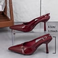 thumbnail image 3 of Slingback Heels for Women Pointed Closed Toe high Heels Office Work Shoes Women's Pumps for Business Casual Casual Solid Color High Heels Shoes, 3 of 9