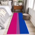 thumbnail image 5 of Color Stripes Washable Runner Rugs 2'x6', Pink Purple Navy Blue Striped Abstract Lines Low Pile Throw Entryway Rug Non-Slip Sturdy Edge Binding Carpet for Indoor Bedside Entrance Bedside, 5 of 9