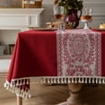 thumbnail image 2 of Enova Home High Quality Washable Cotton Linen tablecloths, Wrinkle Resistant Washable Dining Room Table Cloths for Rectangle Tables 55" x 78", 2 of 4