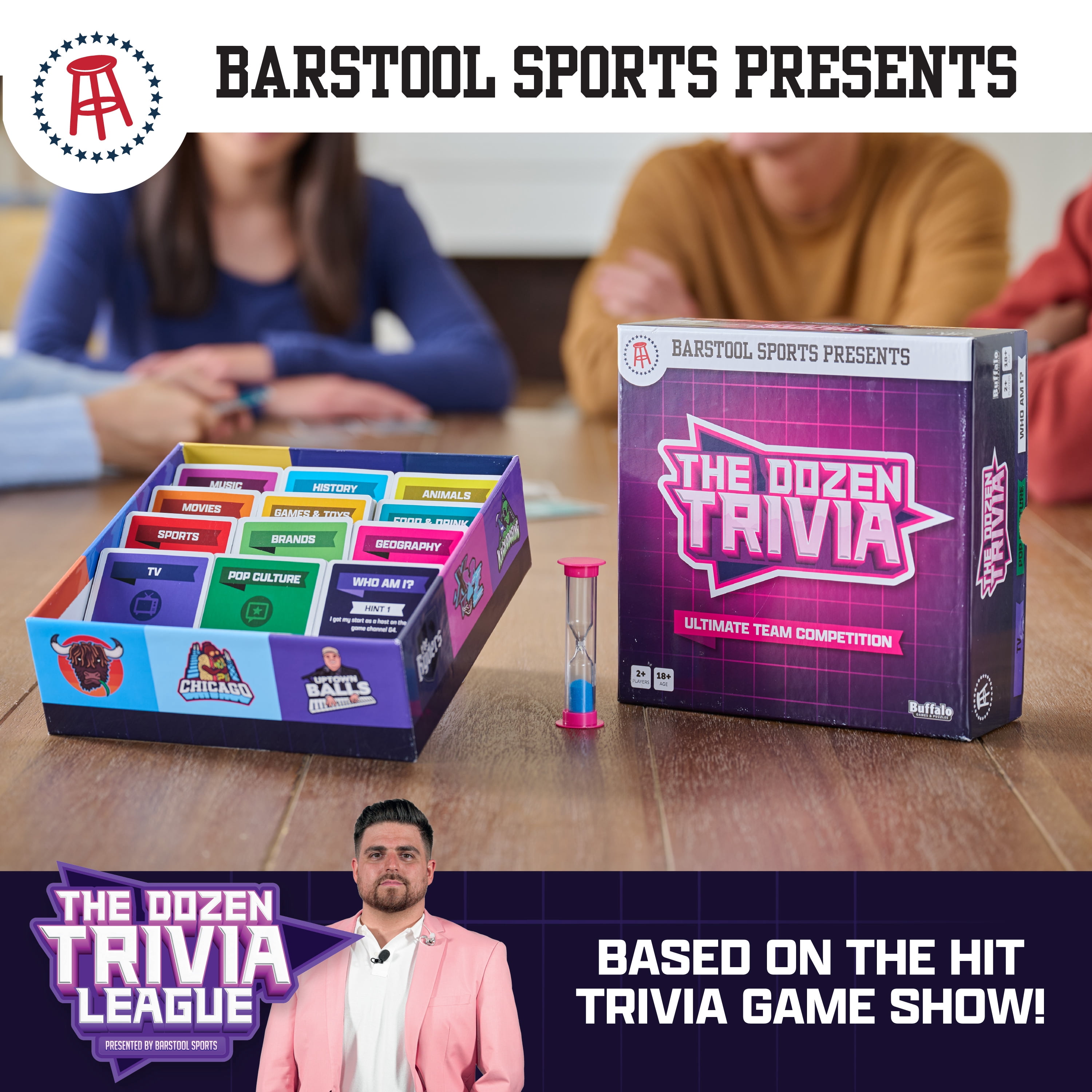 Barstool Sports The Dozen Trivia Game for Adults Ages 16 and Up by Buffalo Games (Walmart Exclusive)