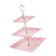 thumbnail image 1 of Bandeja De Frutas Secas, Soporte De Exhibición Para Platos De Comida, Vajilla Para Comedor, Postre, Hogar, 24cmx24cmx37cm, Cuadrado, Rosa, 1 of 8