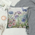 thumbnail image 2 of Creowell  Spring Floral Throw Pillow Covers 18 x 18 Inch Garden Flower Butterfly Decorative Pillows for Couch Sofa Garden Patio Decor, 2 of 5