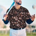thumbnail image 5 of KLL Coffee Bean for Men's Baseball Shirts,Short Sleeve Casual Shirts Button Down Shirt for Men Beach Summer Wedding Shirt-Large, 5 of 7