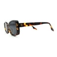 thumbnail image 3 of Womens Mod Rectangle Iconic Fashion Plastic Sunglasses Tortoise Black, 3 of 4