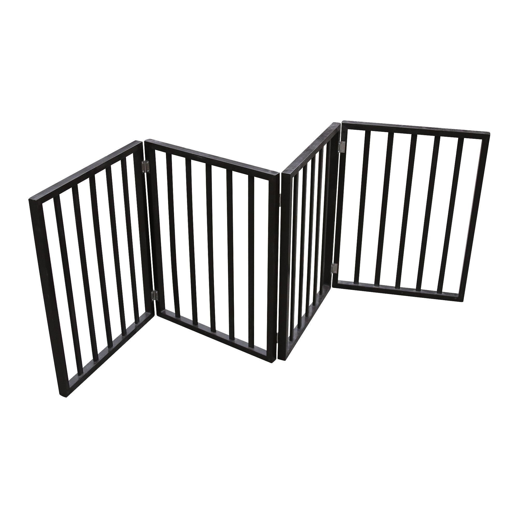 24"H Freestanding Folding Pet Gate, Dog Gate for Doorways, Stairs or