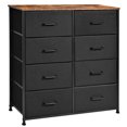 thumbnail image 1 of SortWise Commo à 8 Tiroirs, Plateau en Bois et Structure en Acier, Tour de Rangement, Commode de Chevet avec Pieds Réglables pour Chambre Ou Salon, 1 of 8