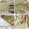 thumbnail image 4 of Lux Decor Collection Twin Bed Sheets Set , Upto 16 Inches Deep Pocket Brushed Microfiber 3 Piece Sheets Set, Green, 4 of 8