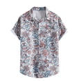 thumbnail image 1 of Birdeem Chemise Homme Imprimé Hawaïen Col à Revers Chemise Décontractée de Plage Haut Blouse, 1 of 6