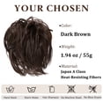 thumbnail image 4 of Large Messy Bun Hair Piece, Wavy Curly Scrunchie Synthetic Chignon Ponytail Hair Extensions, Thick Updo Hairpieces for Women, Fake Hair Bun Scrunchies for Daily Wear, 4 of 6