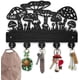 thumbnail image 1 of Gancho para llaves de madera con forma de hongo para pared, 30 x 19 cm, con temática mágica, con 5 ganchos de aleación, diseño negro, 1 of 9