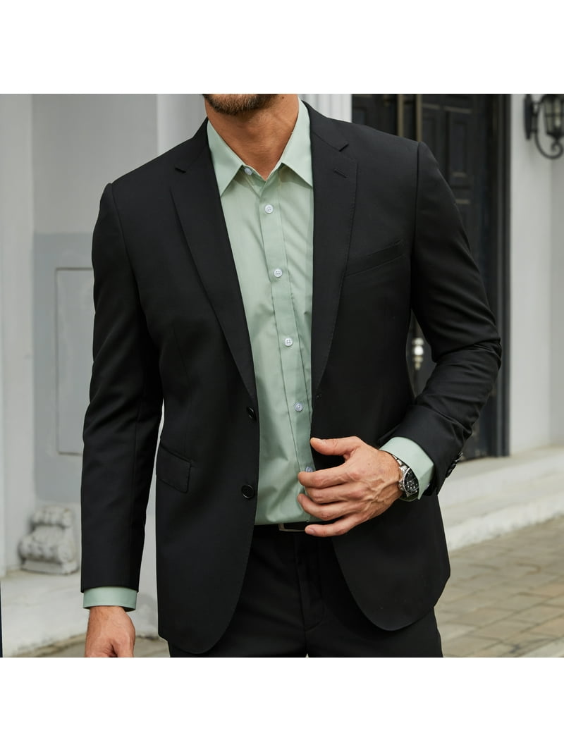 big and tall sage green dress shirt DiBanGu Mens Dress Shirt Solid Sage Green Splicing Button Down Shirt –  DiBanGuStore