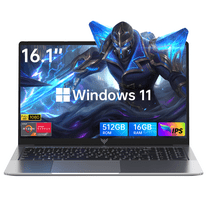 Laptop 16.1 FHD Gaming Laptop, AMD Ryzen 7 5700U, 16GB RAM, 512GB SSD, Windows 11, Graphite, WiFi 6, Backlit KB, Gray
