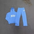 thumbnail image 5 of Traje de sudadera con capucha holgada con estampado de letras de High Street para hombres y mujeres para parejas, 5 of 5