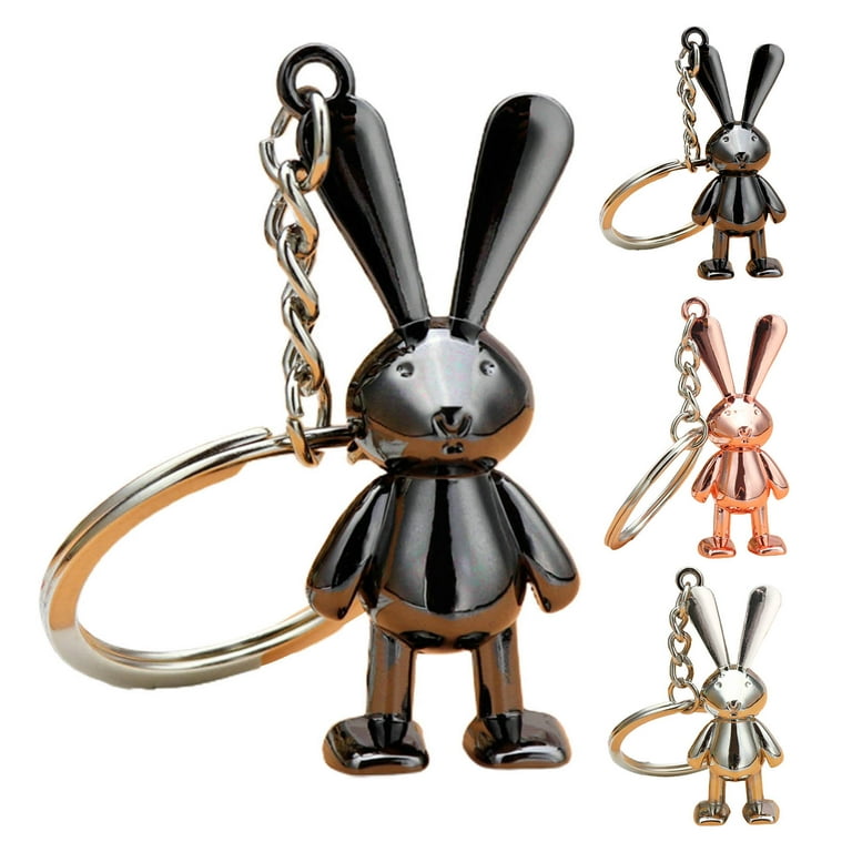 Rabbit Key Chain Cartoon Multi-purpose Three-dimensional Realistic Look  Electroplating 2023 New Year Gift DIY 3D Bunny Key Ring Pendant Women Men  Jewelry for Handbag,Rose Gold 