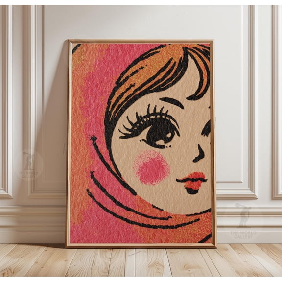 Matryoshka Doll Portrait Vintage Russian Folk Art Colorful Decor Art, Stretched Canvas