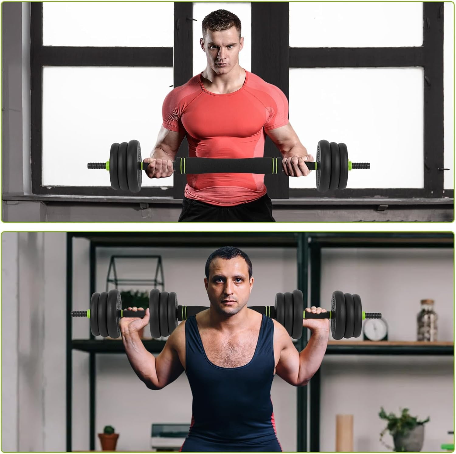 44/66/88 Lbs Adjustable  Set, 4-in-1  Weights with Connector for Home Gym