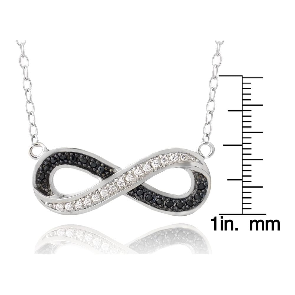 925 Sterling Silver Simulated Diamond CZ Infinity Pendant Necklace with 18 Chain