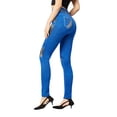 thumbnail image 5 of LYXSSBYX Leggings for Women Jeans Style Women's Fashion Elastic Imitation Denim Lace Print Leggings With Yoga Sport Elastic Pants, 5 of 7