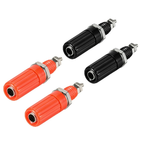 2Pairs Binding Post Terminal, M8 Thread Power Amplifier Speaker Connector, Banana Plug Jack Socket 1.73-inch Length