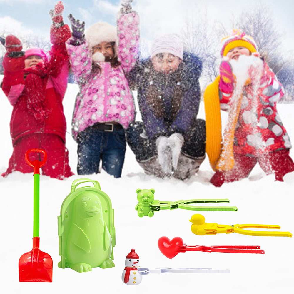 Winter Snow Toys Kit,Snowball Maker Mold,Fun Winter Snow Toys ABS Cartoon Snowball Maker Clip Snow Mold Winter Outdoor Toys 