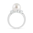 thumbnail image 2 of Angara Classic South Sea Cultured Pearl Bypass Ring in 14K White Gold for Women | June Birthstone Jewelry for Her, 2 of 8