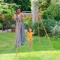 thumbnail image 4 of Patiojoy Outdoor Kids Metal Swing Set with Frame Steel Stand Heavy Duty Metal A-Frame Orange, 4 of 8