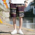thumbnail image 4 of Pantalones cortos de lino y algodón para hombre, nuevos pantalones cortos elásticos con gráfico para hombre con cordón de hielo, estampado floral personalizado y elegante, 4 of 5