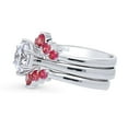 thumbnail image 3 of BERRICLE Sterling Silver 5-Stone Wedding Engagement Rings 2 Carat Cubic Zirconia CZ Solitaire Ring Set for Women, Rhodium Plated Size 7.5, 3 of 19